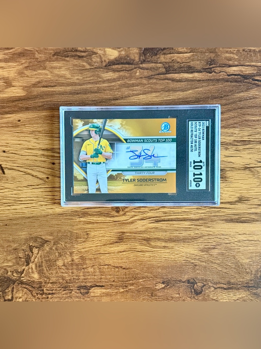 2023 Bowman Tyler Soderstrom Gold Refractor Auto /50 SGC 10 10